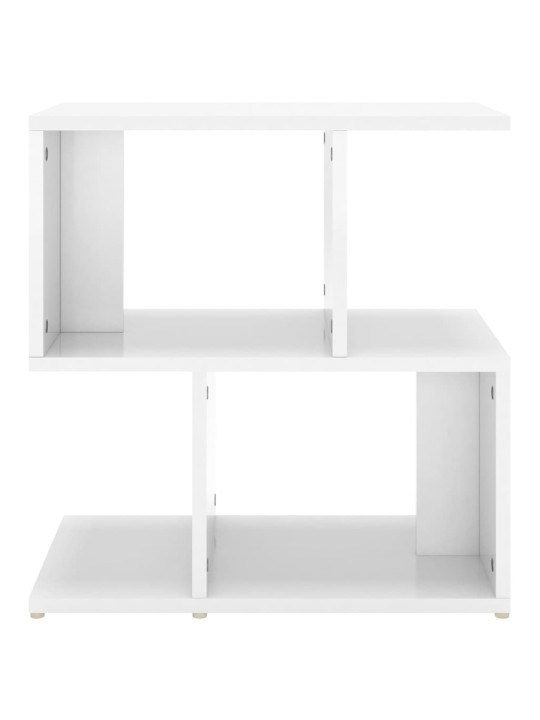 Noční stolek bílý vysoký lesk 50x30x51,5 cm kompozitní dřevo