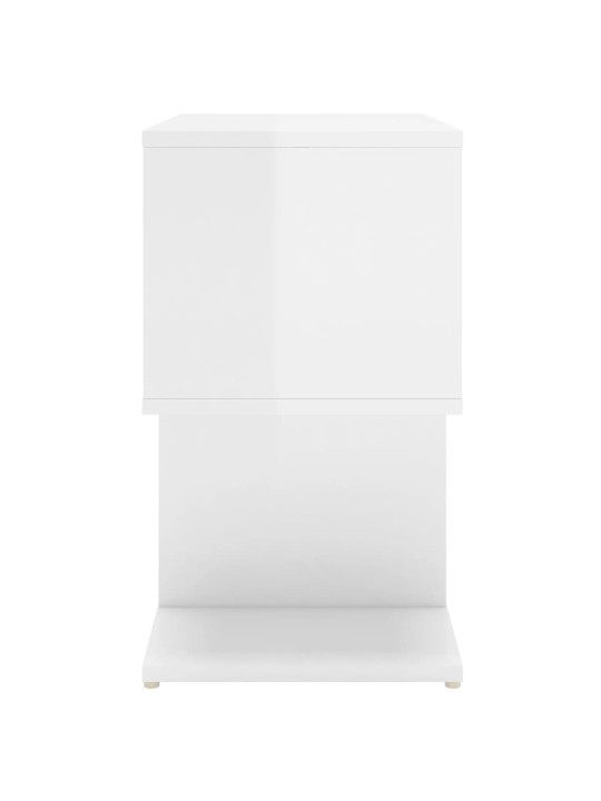 Noční stolky 2 ks bílé lesklé 50x30x51,5 cm kompozitní dřevo