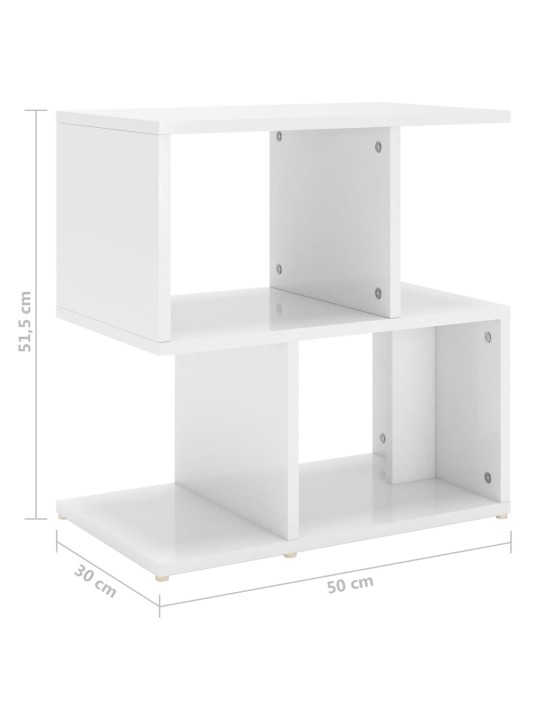 Noční stolky 2 ks bílé lesklé 50x30x51,5 cm kompozitní dřevo