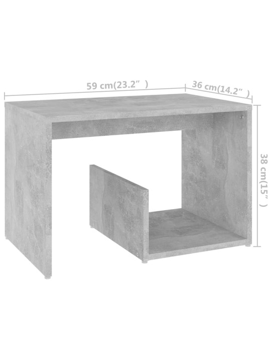 Odkládací stolek betonově šedý 59 x 36 x 38 cm kompozitní dřevo