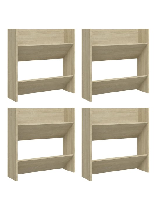 Nástěnné botníky 4 ks dub sonoma 60x18x60 cm kompozitní dřevo