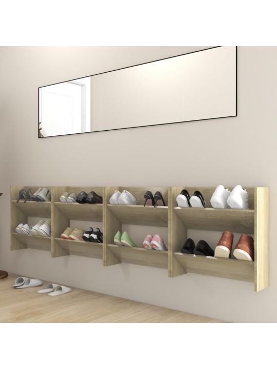 Nástěnné botníky 4 ks dub sonoma 60x18x60 cm kompozitní dřevo