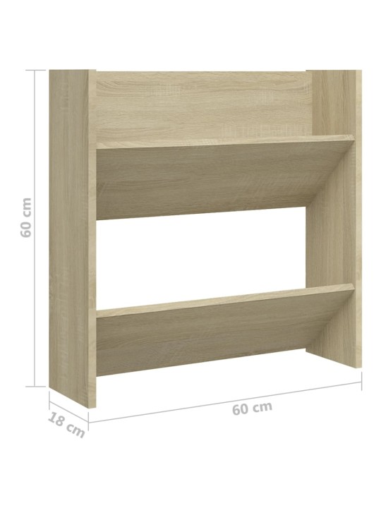 Nástěnné botníky 4 ks dub sonoma 60x18x60 cm kompozitní dřevo