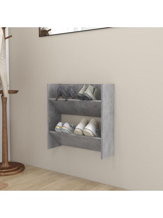 Nástěnný botník betonově šedý 60 x 18 x 60 cm dřevotříska