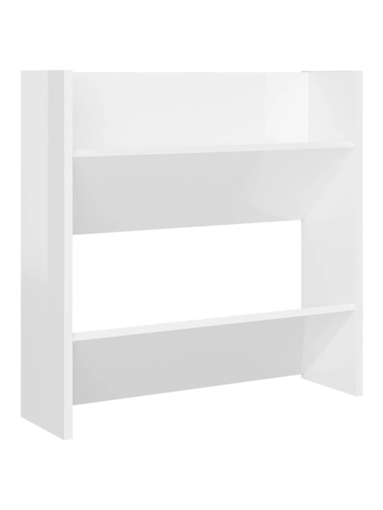 Nástěnné botníky 4 ks bílé lesklé 60x18x60 cm kompozitní dřevo