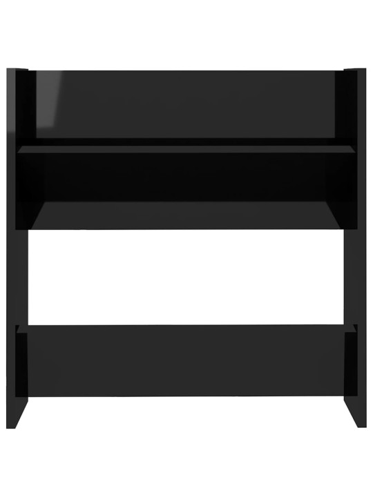 Nástěnný botník černý vysoký lesk 60x18x60 cm kompozitní dřevo