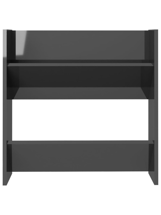 Nástěnný botník šedý vysoký lesk 60x18x60 cm kompozitní dřevo