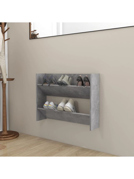 Nástěnný botník betonově šedý 80 x 18 x 60 cm kompozitní dřevo