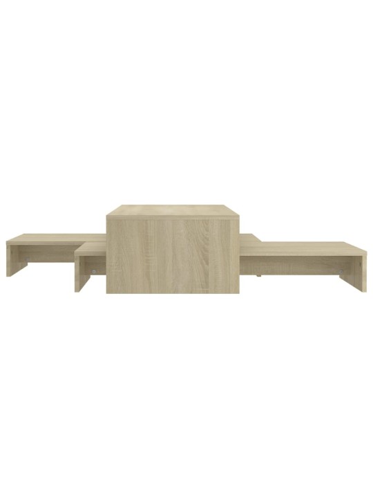 Sada konferenčních stolků dub sonoma 100x100x26,5 cm kompozit