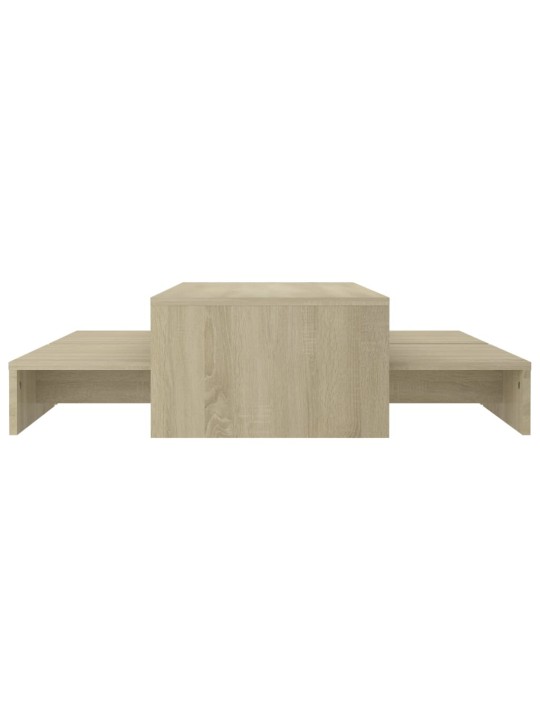 Sada konferenčních stolků dub sonoma 100x100x26,5 cm kompozit