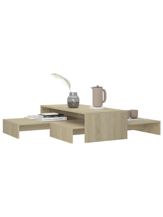 Sada konferenčních stolků dub sonoma 100x100x26,5 cm kompozit