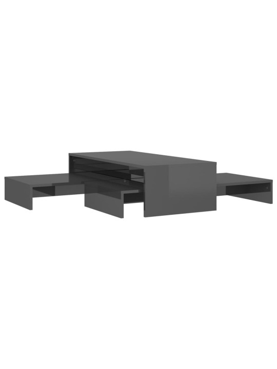 Sada konferenčních stolků šedá s vysokým leskem 100x100x26,5 cm