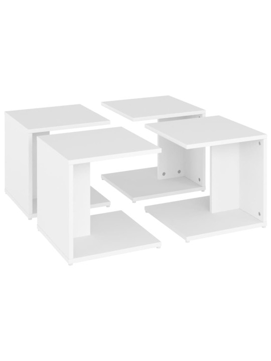 Konferenční stolky 4 ks bílé 33 x 33 x 33 cm kompozitní dřevo