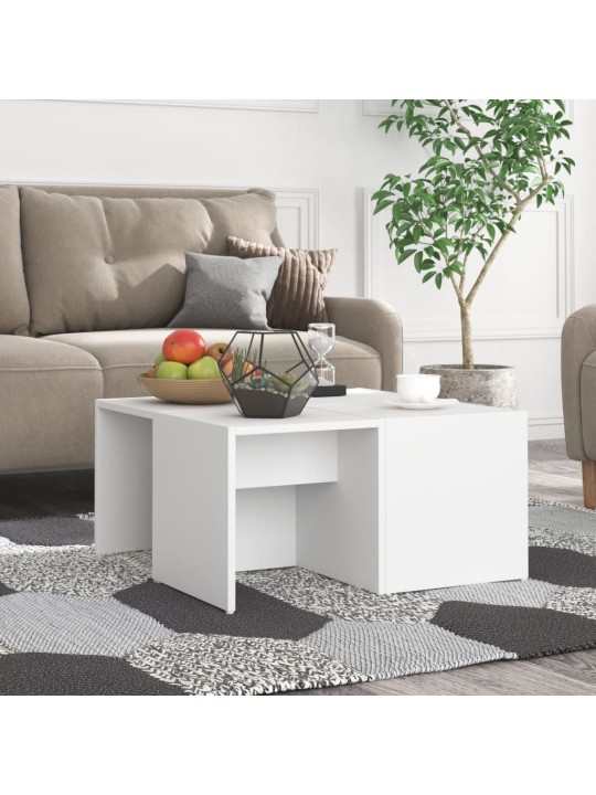 Konferenční stolky 4 ks bílé 33 x 33 x 33 cm kompozitní dřevo