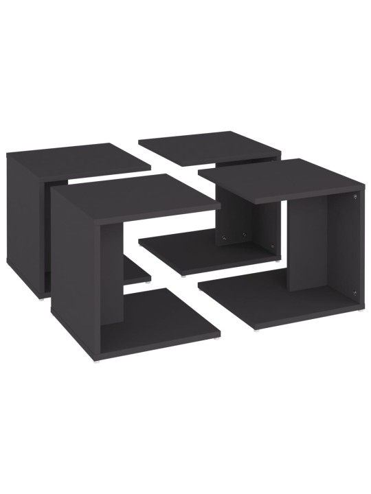 Konferenční stolky 4 ks šedé 33 x 33 x 33 cm dřevotříska
