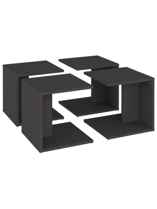 Konferenční stolky 4 ks šedé 33 x 33 x 33 cm dřevotříska