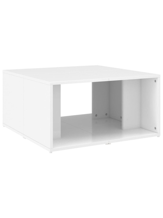 Konferenční stolky 4 ks bílé lesklé 33x33x33cm kompozitní dřevo
