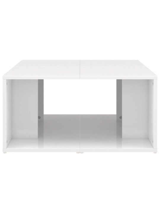 Konferenční stolky 4 ks bílé lesklé 33x33x33cm kompozitní dřevo