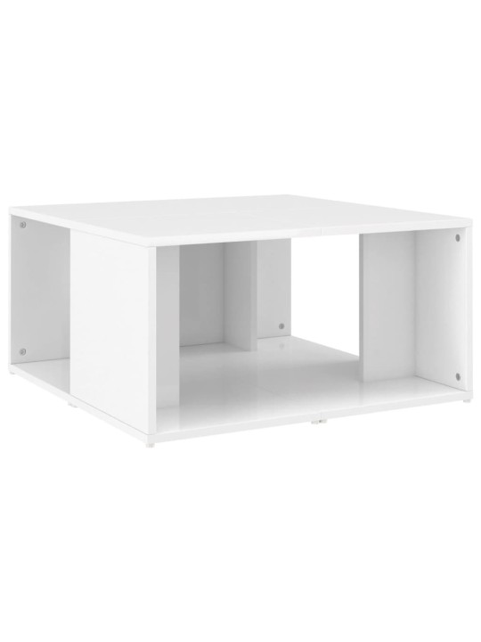 Konferenční stolky 4 ks bílé lesklé 33x33x33cm kompozitní dřevo