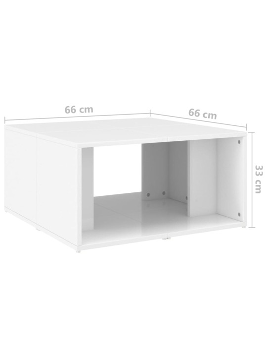 Konferenční stolky 4 ks bílé lesklé 33x33x33cm kompozitní dřevo
