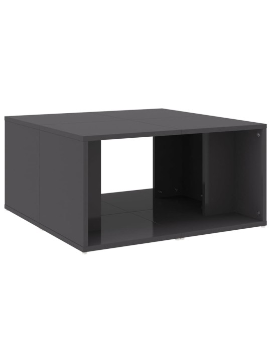 Konferenční stolky 4 ks šedé vysoký lesk 33x33x33cm dřevotříska