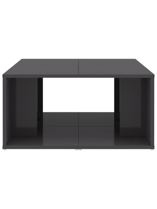 Konferenční stolky 4 ks šedé vysoký lesk 33x33x33cm dřevotříska