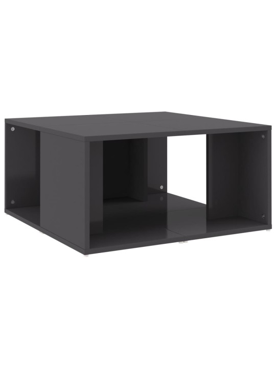 Konferenční stolky 4 ks šedé vysoký lesk 33x33x33cm dřevotříska