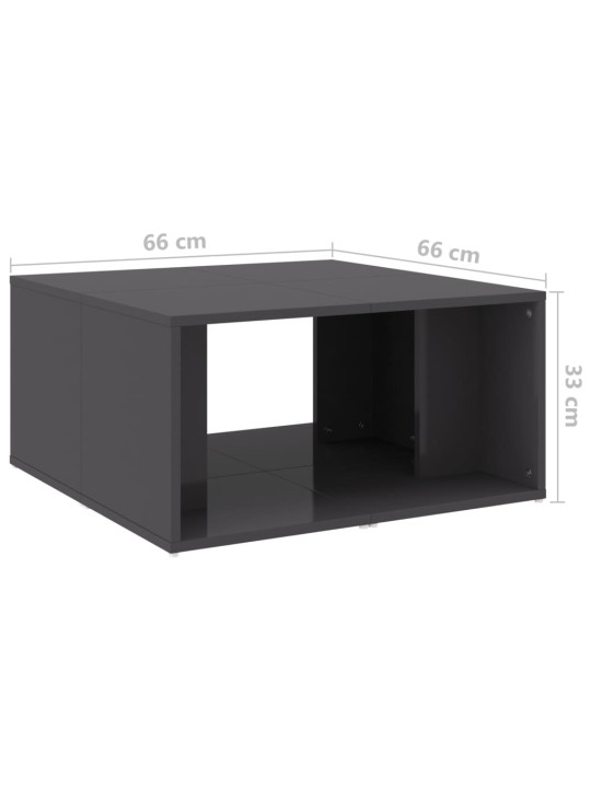 Konferenční stolky 4 ks šedé vysoký lesk 33x33x33cm dřevotříska