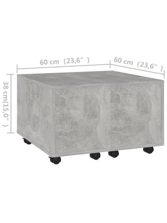 Konferenční stolek betonově šedý 60x60x38 cm kompozitní dřevo