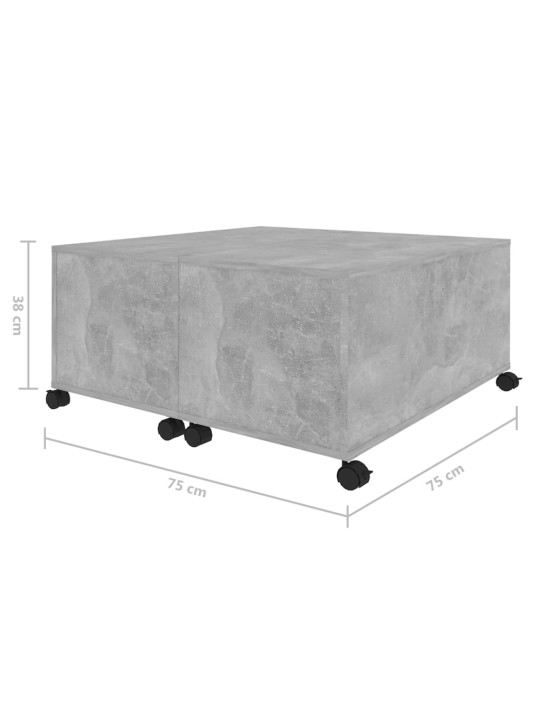 Konferenční stolek betonově šedý 75 x 75 x 38 cm dřevotříska