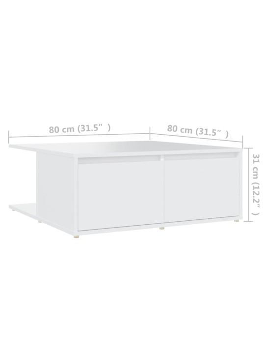 Konferenční stolek bílý 80 x 80 x 31 cm dřevotříska