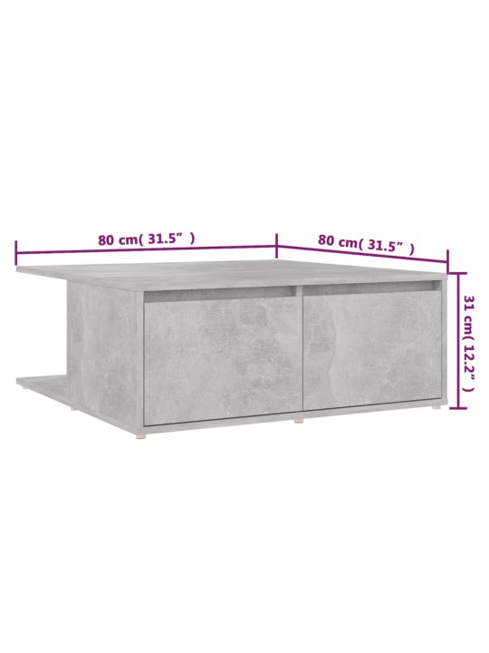 Konferenční stolek betonově šedý 80 x 80 x 31 cm dřevotříska