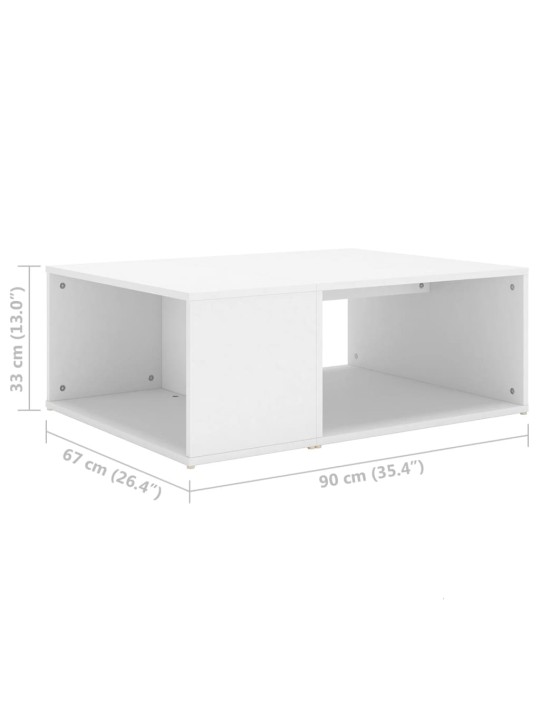 Konferenční stolek bílý 90 x 67 x 33 cm kompozitní dřevo