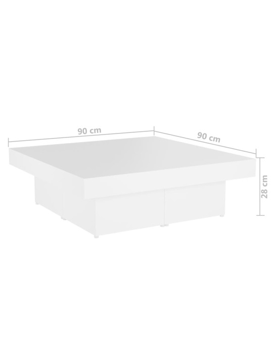 Konferenční stolek bílý 90 x 90 x 28 cm kompozitní dřevo