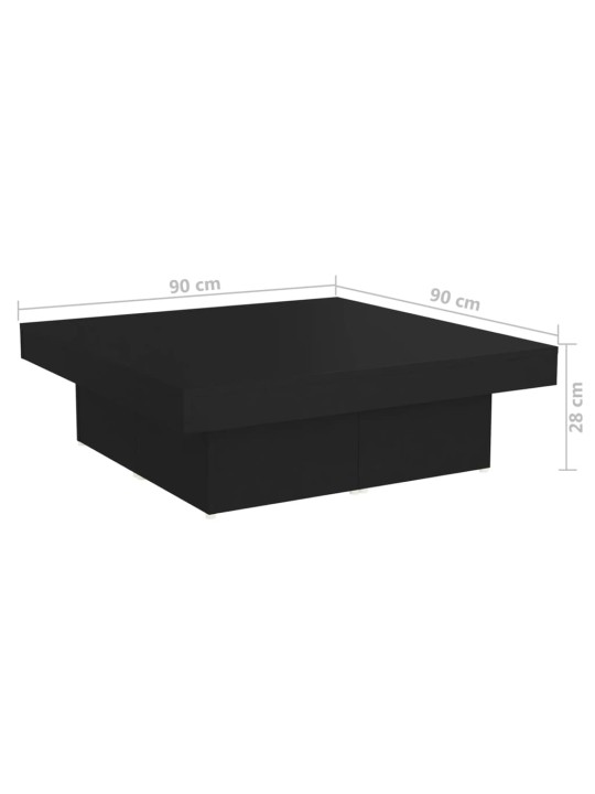 Konferenční stolek černý 90 x 90 x 28 cm kompozitní dřevo