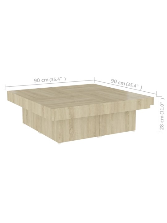 Konferenční stolek dub sonoma 90 x 90 x 28 cm dřevotříska