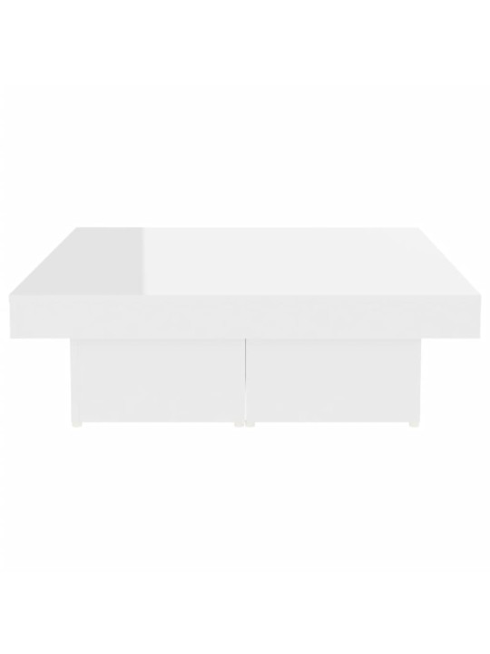 Konferenční stolek bílý lesklý 90 x 90 x 28 cm kompozitní dřevo