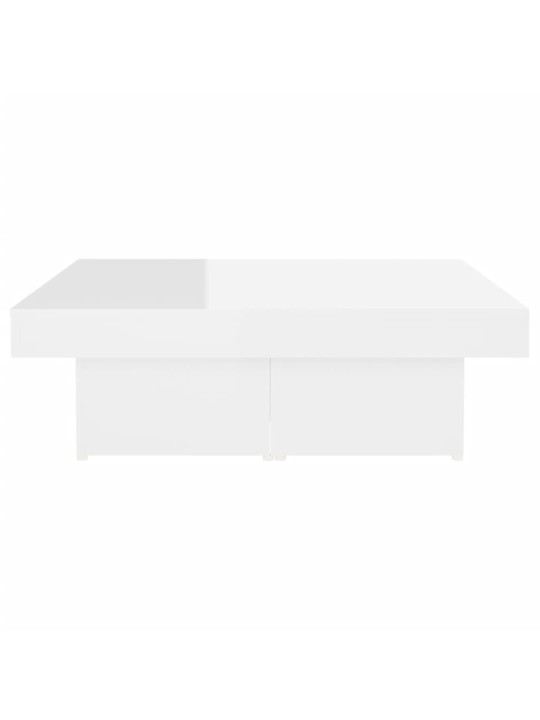 Konferenční stolek bílý lesklý 90 x 90 x 28 cm kompozitní dřevo