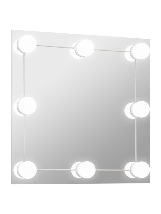 Nástěnné zrcadlo s LED osvětlením čtvercové sklo