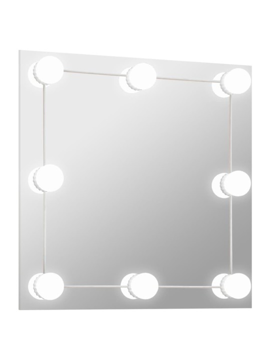 Nástěnné zrcadlo s LED osvětlením čtvercové sklo