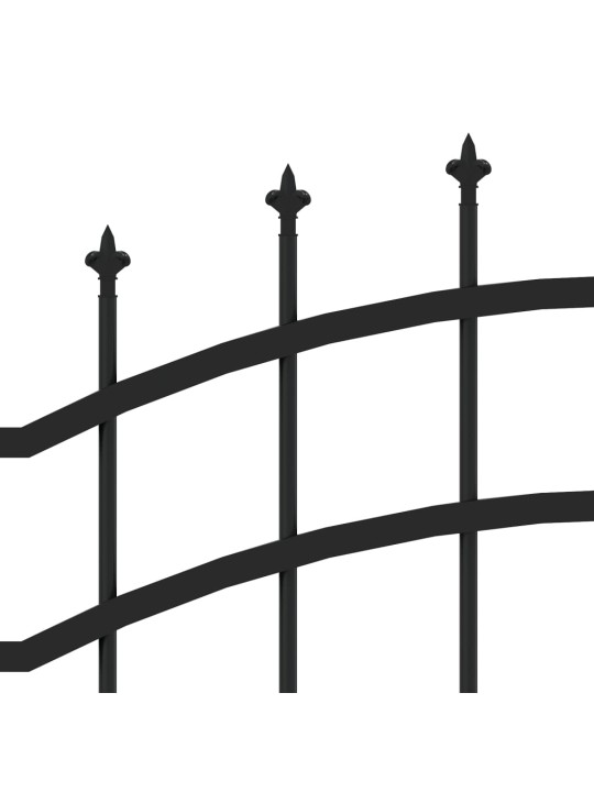 Zahradní plot s hroty černý 140 cm práškově lakovaná ocel