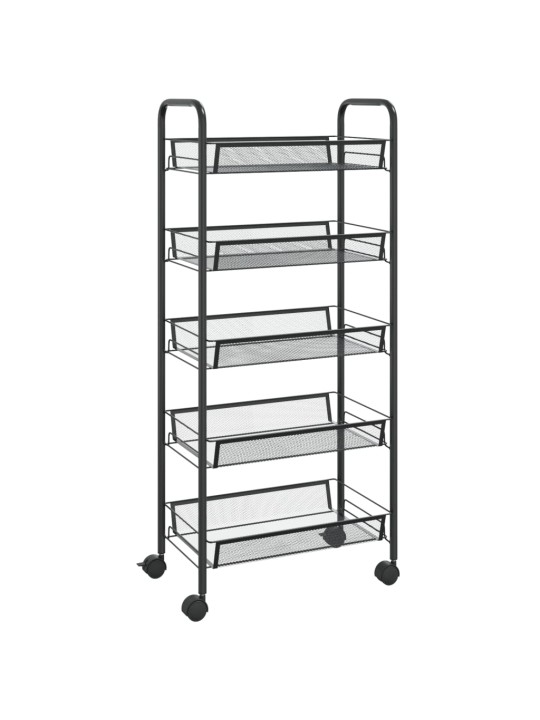 Kuchyňský vozík s 5 patry černý 46 x 26 x 105 cm železo