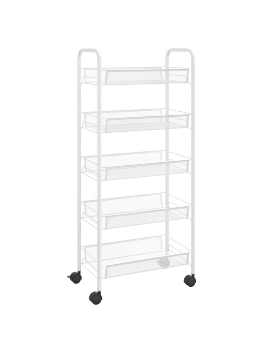Kuchyňský vozík s 5 patry bílý 46 x 26 x 105 cm železo