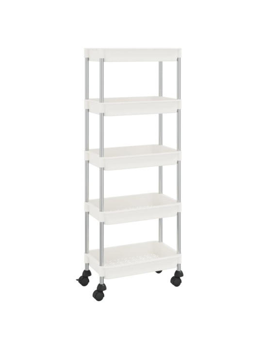 Kuchyňský vozík s 5 patry bílý 42x29x128 cm železo a ABS
