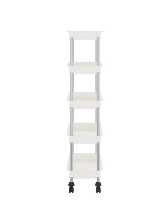 Kuchyňský vozík s 5 patry bílý 42x29x128 cm železo a ABS