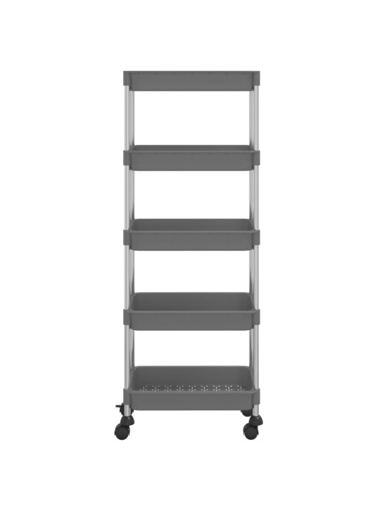 Kuchyňský vozík s 5 patry šedý 42x29x128 cm železo a ABS