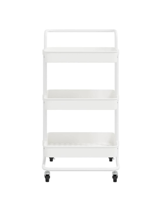 Kuchyňský vozík se 3 patry bílý 42 x 35 x 85 cm železo a ABS