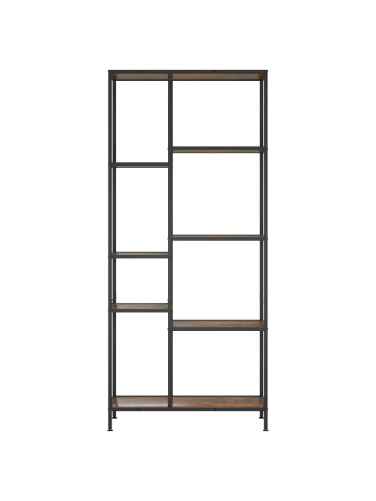 Knihovna 80x30x180 cm ocel a kompozitní dřevo