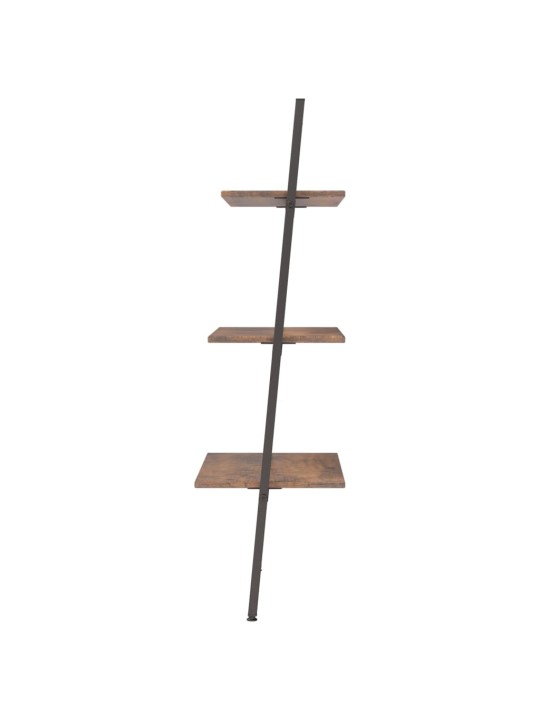 3patrová opěrná police tmavě hnědá a černá 64 x 34 x 116 cm