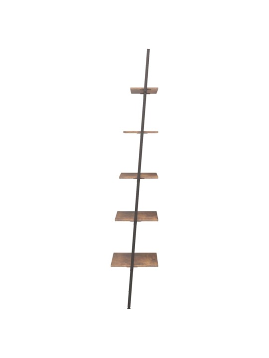 5patrová opěrná police tmavě hnědá a černá 64 x 34 x 185,5 cm